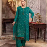 3PC Unstitched Chiffon Embroidered Suit (SUNW7CH093)