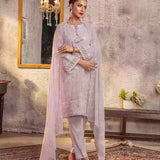 3PC Unstitched Chiffon Embroidered Suit (SUNW7CH091)