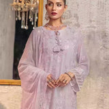 3PC Unstitched Chiffon Embroidered Suit (SUNW7CH091)
