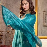 3PC Unstitched Chiffon Embroidered Suit (SUNW7CH090)