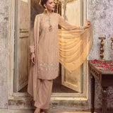3PC Unstitched Chiffon Embroidered Suit (SUNW7CH089)
