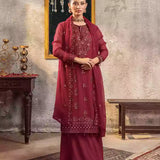 3PC Unstitched Chiffon Embroidered Suit (SUNW7CH088)