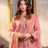 3PC Unstitched Chiffon Embroidered Suit (SUNW7CH086)