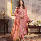 3PC Unstitched Chiffon Embroidered Suit (SUNW7CH086)