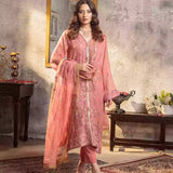 3PC Unstitched Chiffon Embroidered Suit (SUNW7CH086)