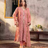 3PC Unstitched Chiffon Embroidered Suit (SUNW7CH086)