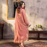 3PC Unstitched Chiffon Embroidered Suit (SUNW7CH086)