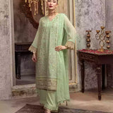 3PC Unstitched Chiffon Embroidered Suit (SUNW7CH085)