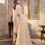 3PC Unstitched Chiffon Embroidered Suit (SUNW7CH084)
