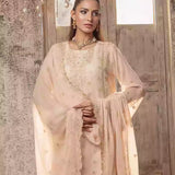 3PC Unstitched Chiffon Embroidered Suit (SUNW7CH084)