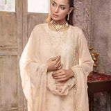 3PC Unstitched Chiffon Embroidered Suit (SUNW7CH084)