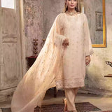 3PC Unstitched Chiffon Embroidered Suit (SUNW7CH084)