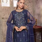 3PC Unstitched Chiffon Embroidered Suit (SUNW7CH082)