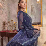 3PC Unstitched Chiffon Embroidered Suit (SUNW7CH082)