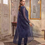 3PC Unstitched Chiffon Embroidered Suit (SUNW7CH082)