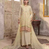 3PC Unstitched Chiffon Embroidered Suit (SUNW7CH081)