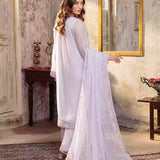 3PC Unstitched Chiffon Embroidered Suit (SUNW7CH080)