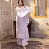 3PC Unstitched Chiffon Embroidered Suit (SUNW7CH080)