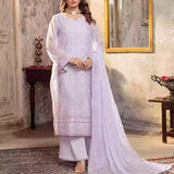 3PC Unstitched Chiffon Embroidered Suit (SUNW7CH080)