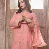 3PC Unstitched Chiffon Embroidered Suit (SUNW7CH079)