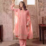 3PC Unstitched Chiffon Embroidered Suit (SUNW7CH079)