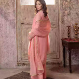 3PC Unstitched Chiffon Embroidered Suit (SUNW7CH079)