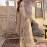 3PC Unstitched Chiffon Embroidered Suit (SUNW7CH078)