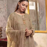 3PC Unstitched Chiffon Embroidered Suit (SUNW7CH078)