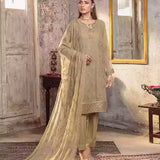 3PC Unstitched Chiffon Embroidered Suit (SUNW7CH078)