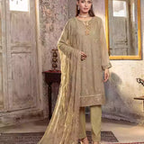 3PC Unstitched Chiffon Embroidered Suit (SUNW7CH078)