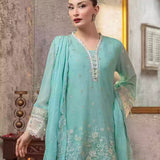 3PC Unstitched Chiffon Embroidered Suit (SUNW7CH077)