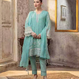 3PC Unstitched Chiffon Embroidered Suit (SUNW7CH077)