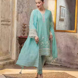 3PC Unstitched Chiffon Embroidered Suit (SUNW7CH077)