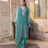 3PC Unstitched Chiffon Embroidered Suit (SUNW7CH076)