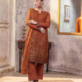 3PC Unstitched Chiffon Embroidered Suit (SUNW7CH073)