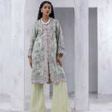 1pc Stitched Printed Dobby Silk Lawn Kurti (SI049)
