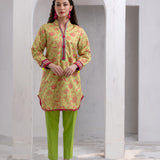 1pc Unstitched Printed Dobby Silk Lawn Kurti
