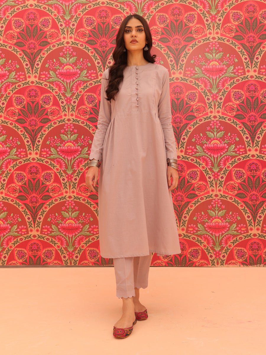 2pc - Cotton Khaddi Solid Suit - SalitexOnline