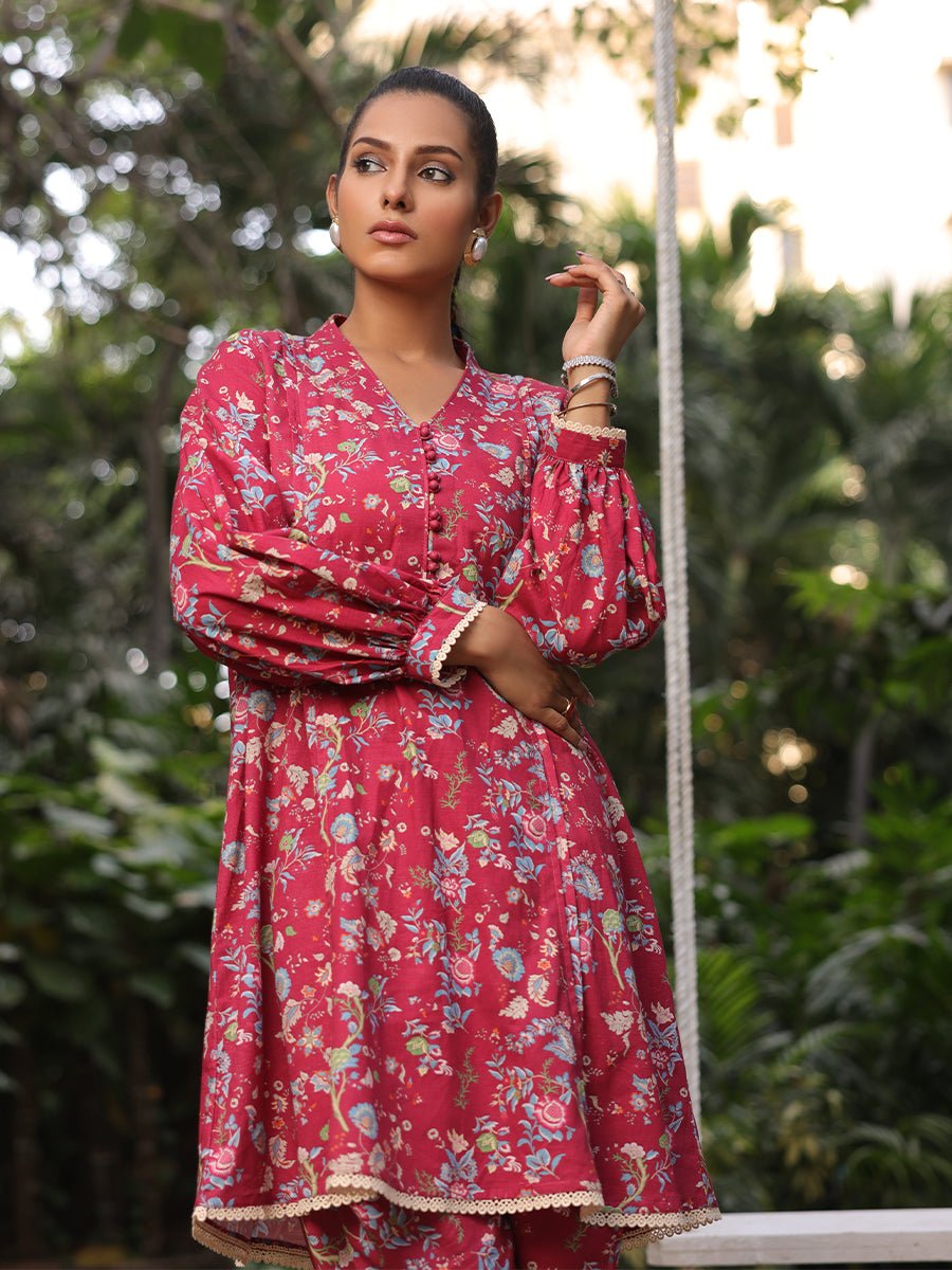 2pc- Printed Lensing Slub Suit - SalitexOnline