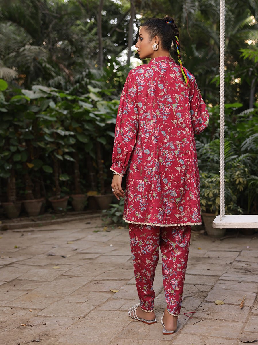 2pc- Printed Lensing Slub Suit - SalitexOnline