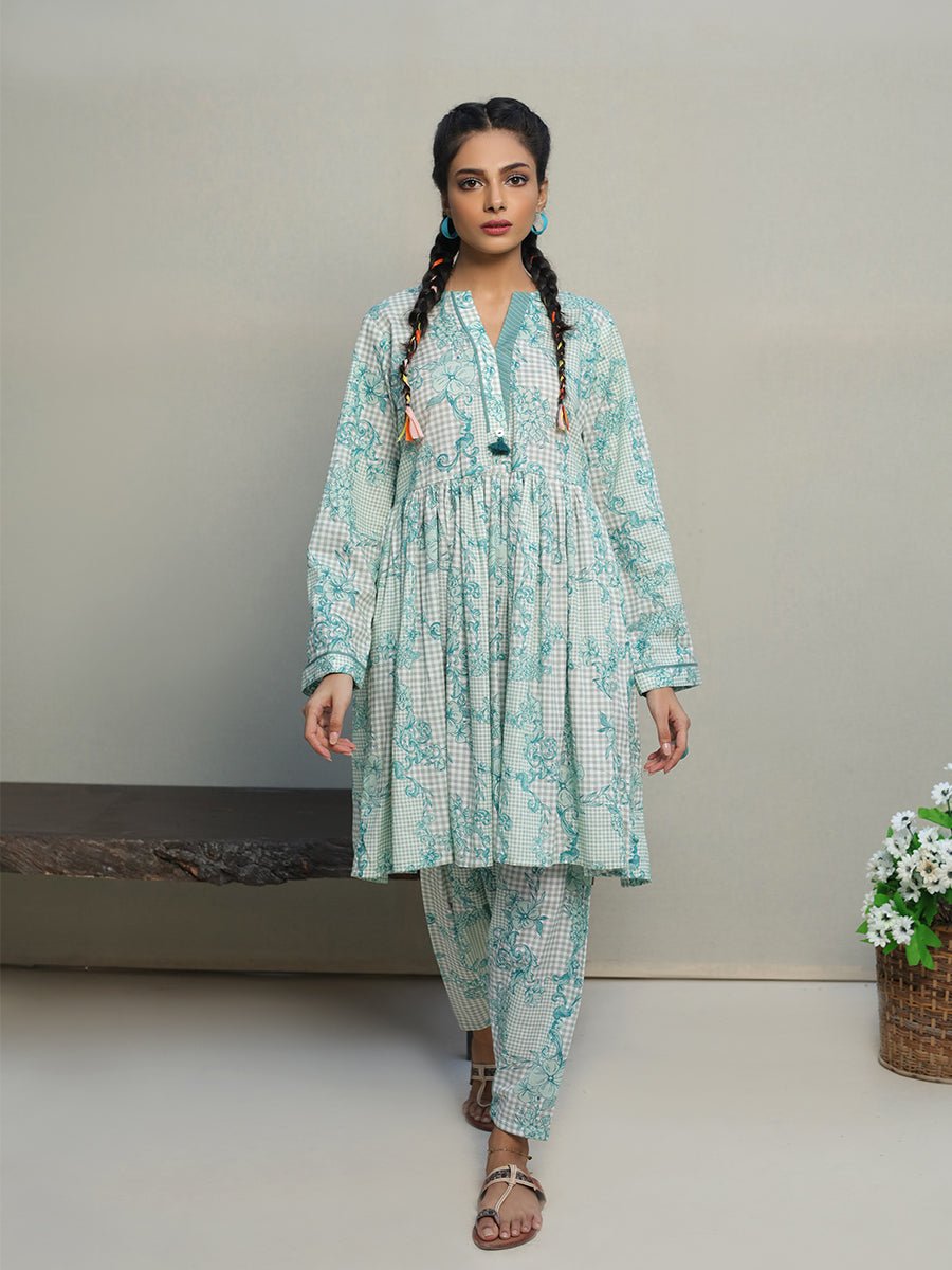 2pc- Printed Lensing Slub Suit - SalitexOnline