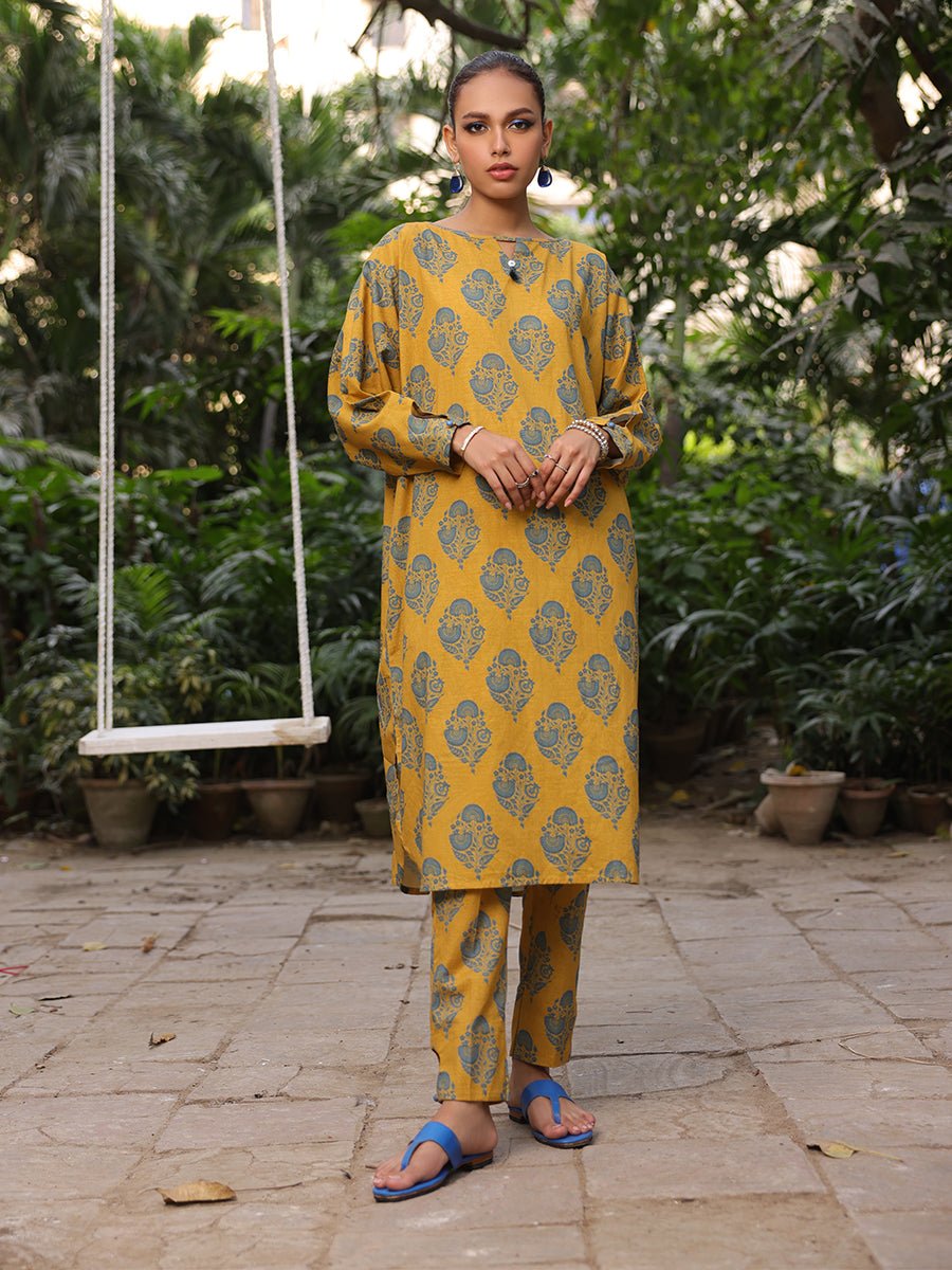 2pc- Printed Lensing Slub Suit - SalitexOnline