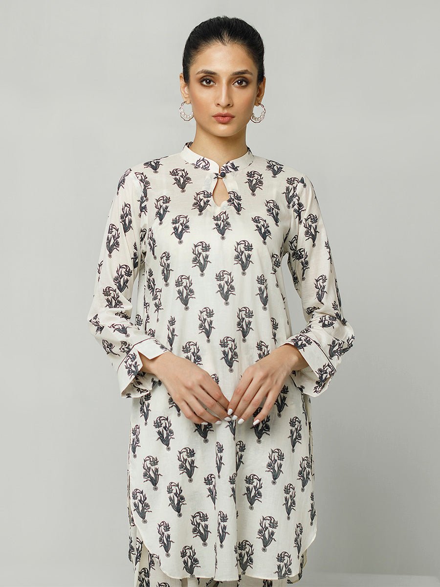 2pc Printed Pret - B&W ( Z-000016) - SalitexOnline