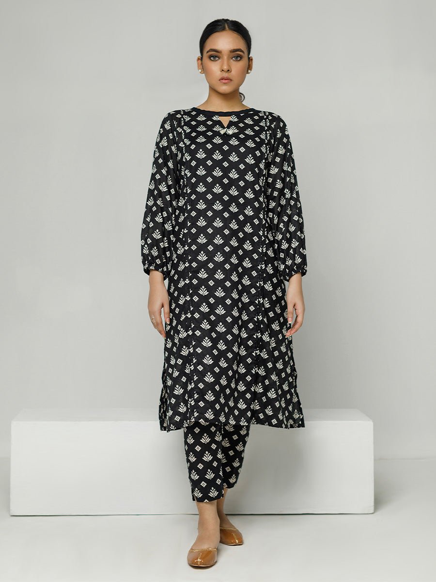 2pc Printed Pret - B&W ( Z-000017) - SalitexOnline