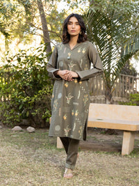 2pc - Solid Embroidered Suit - SalitexOnline