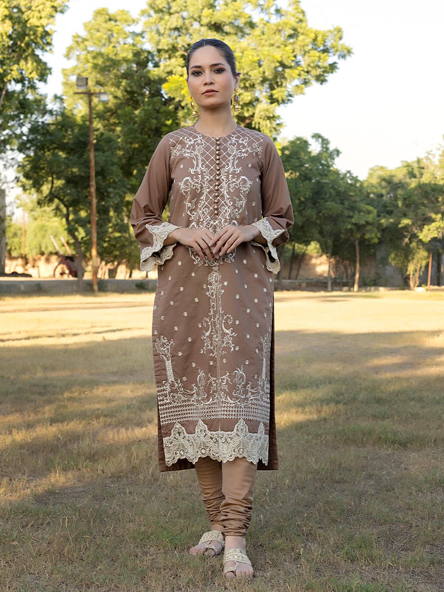 2pc Unstitched - Embroidered Lawn Suit (RE-00015) - SalitexOnline