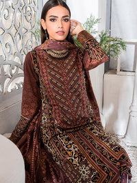 3pc Printed Cambric Shirt with Printed Lawn Dupatta & Cambric Trouser - Inaya (IP-00042B) - SalitexOnline