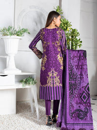 3pc Printed Cambric Shirt with Printed Lawn Dupatta & Cambric Trouser - Inaya (IP-00046B) - SalitexOnline