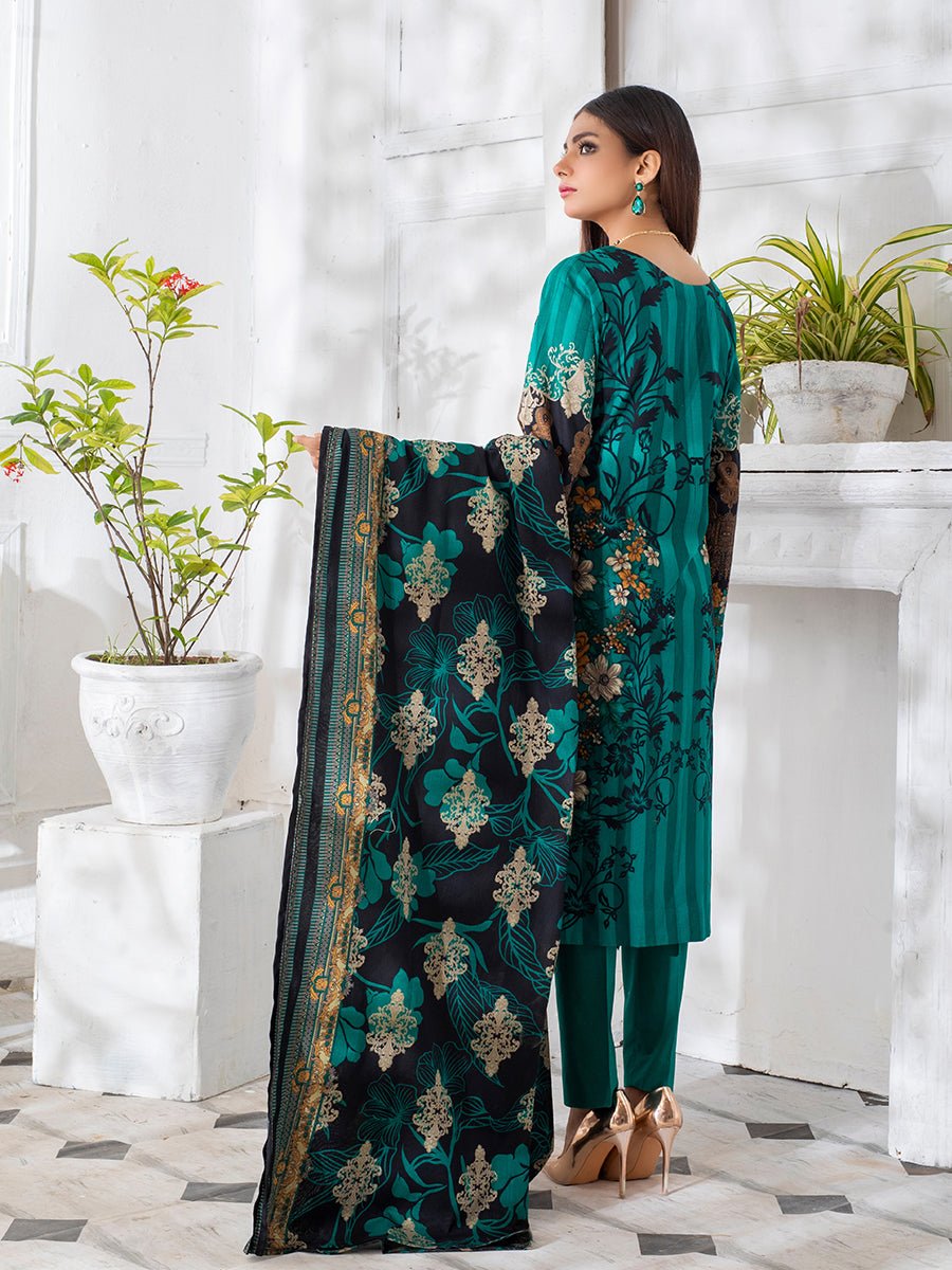 3pc Printed Cambric Shirt with Printed Lawn Dupatta & Cambric Trouser - Inaya (IP-00051B) - SalitexOnline