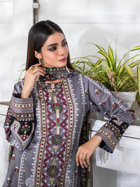 3pc Printed Cambric Shirt with Printed Lawn Dupatta & Cambric Trouser - Inaya (IP-00052B) - SalitexOnline